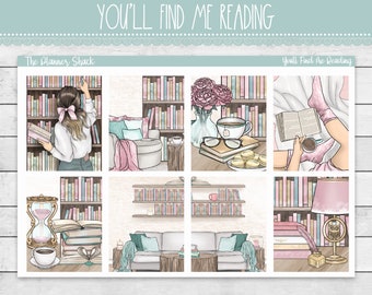 Semaine imprimable Vous me trouverez en train de lire | Erin Condren | Amoureux des livres | Stickers agenda imprimables | Stickers imprimables | Imprimable hebdomadaire