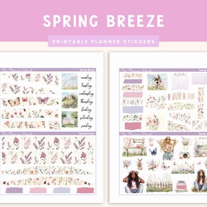 Diario settimanale stampabile Spring Breeze / Diario stampabile / Adesivi per diario / Adesivi stampabili / Primavera / Floreale / Diario