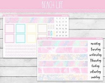 Printable A5 DAILY DUO Weekly | Beach Life | Summer | Daily Duo Weekly | Poolside | Printable Planner Stickers | Printable Stickers