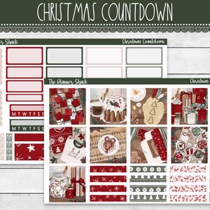 Planificador imprimible de Hobonichi COUSIN / Cuenta regresiva de Navidad / Planificador semanal de Navidad / Pegatinas imprimibles / Hobonichi Cousin / Navidad
