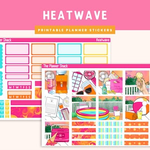 Hobonichi Cousin Weekly para imprimir | Onda de calor | Verão quente | Verão | Adesivos para planejador para imprimir | Hobonichi Cousin | Hobonichi Cousin Weekly