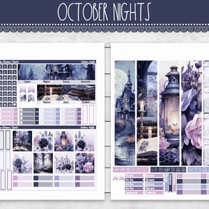 Wydrukowane A5 Rings October Nights Monthly | A5 Rings | Halloween | Październik Monthly | Wydrukowane naklejki do planera | Wydrukowane naklejki