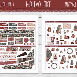Printable Holiday Spice Journaling Weekly | Christmas | Journaling Printables | Printable Stickers | Vertical Planner | Erin Condren
