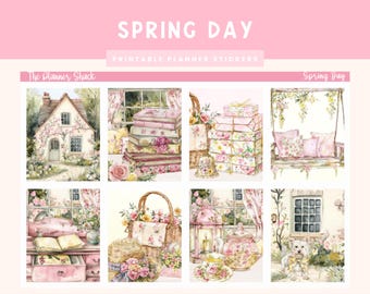 Printable Spring Day Weekly | Erin Condren | Vertical Weekly | Spring Weekly | Florals | Spring | Printable Planner Stickers | Garden