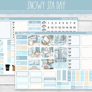 Imprimable Hobonichi WEEKS Hebdomadaire | Journée thermale enneigée | Stickers d'agenda imprimables d'hiver | Semaines Hobonichi imprimable | Hebdomadaire d'hiver | Temps pour moi