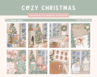 Printable Cozy Christmas Weekly | Erin Condren | Vertical Weekly | Christmas Weekly | Pastel Christmas | Weekly | Printable Stickers
