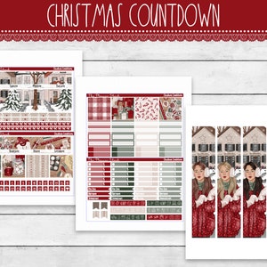 Maandelijks aftellen naar kerst | Vrolijke planner | Maandelijks | Maandelijks december | Kerstmis | Afdrukbare plannerstickers | Afdrukbare planners