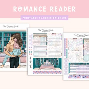 Romance Reader Dashboard | Notes Pages | Erin Condren | 7 x 9&quot; Planners | Printable Planner Stickers | Romance Novels | Book Lover | Books
