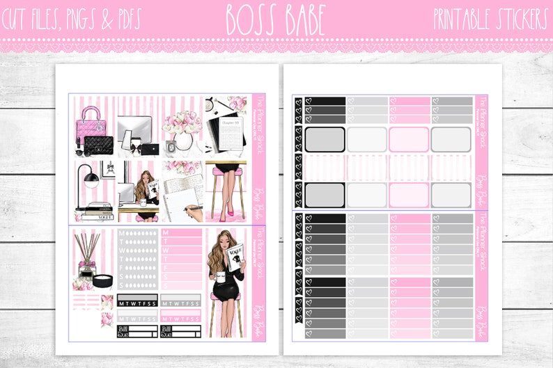 Work Weekly Printable planner printables printable planner stickers Planner Girl Happy Planner Boss Babe Work Fashion