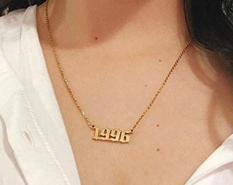Birth Year Necklace - Etsy