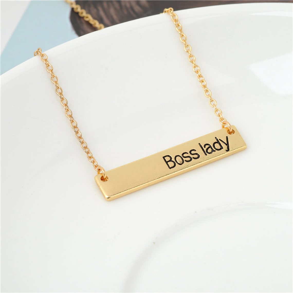 Boss Lady Necklace gift for her gold boss lady necklace Etsy