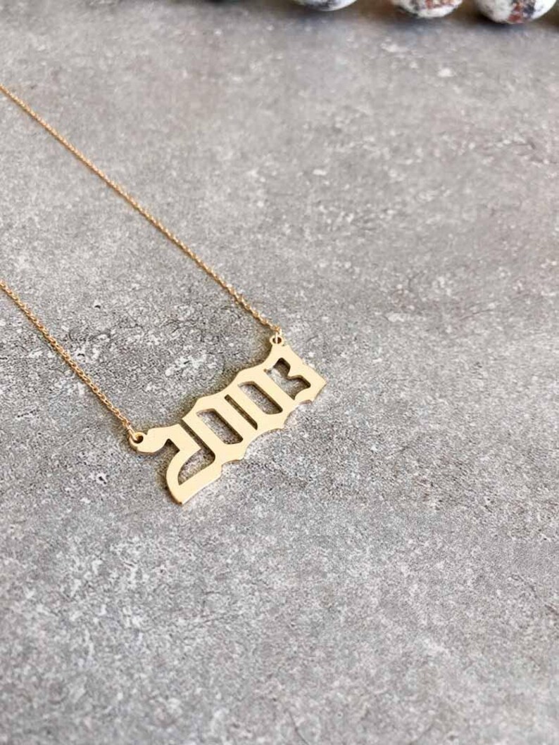 Rocky Mountain Gold Birth Year Necklace stainless steel Birthday necklace Custom Year necklace Birthday Gift necklace Gift for her