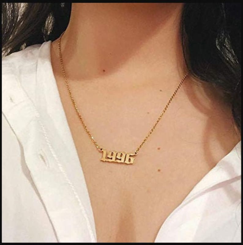 Rocky Mountain Gold Birth Year Necklace stainless steel Birthday necklace Custom Year necklace Birthday Gift necklace Gift for her