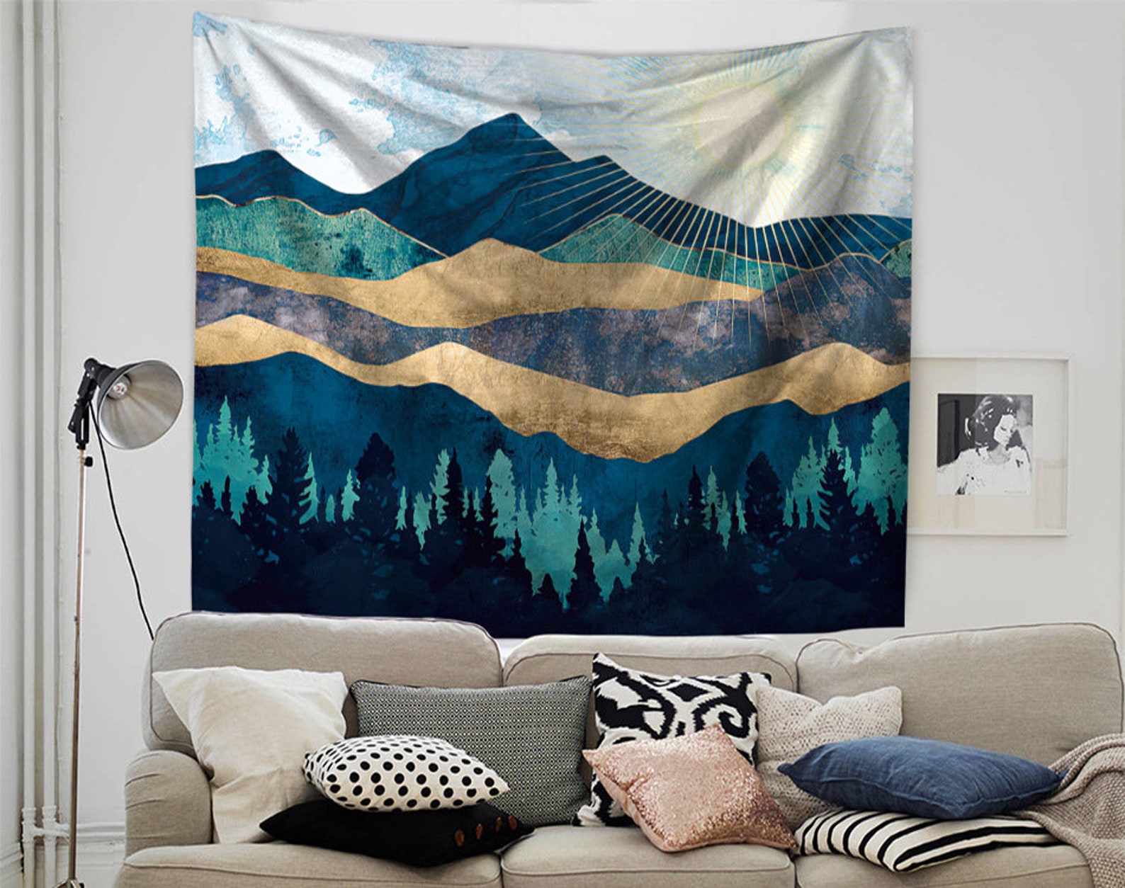 Mountain Tapestry / Wall Hanging Tapestry / Mountain Lakeside Etsy Canada