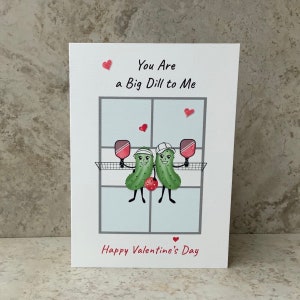 Pickleball Valentines Day Card, Pickleball Love Card, Big Dill, Pickleball Couple Card, Happy  Valentine, Customizable Card,  5x7" Card
