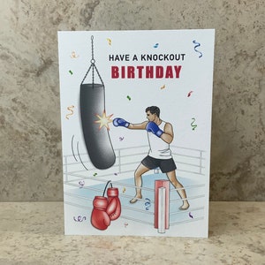 Boxing Birthday Card, Kickboxing Birthday for Him, Muay Thai Kickboxing, MMA Birthday,  Cardio Boxing, Fitness Birthday Card, Gym Buddy Card