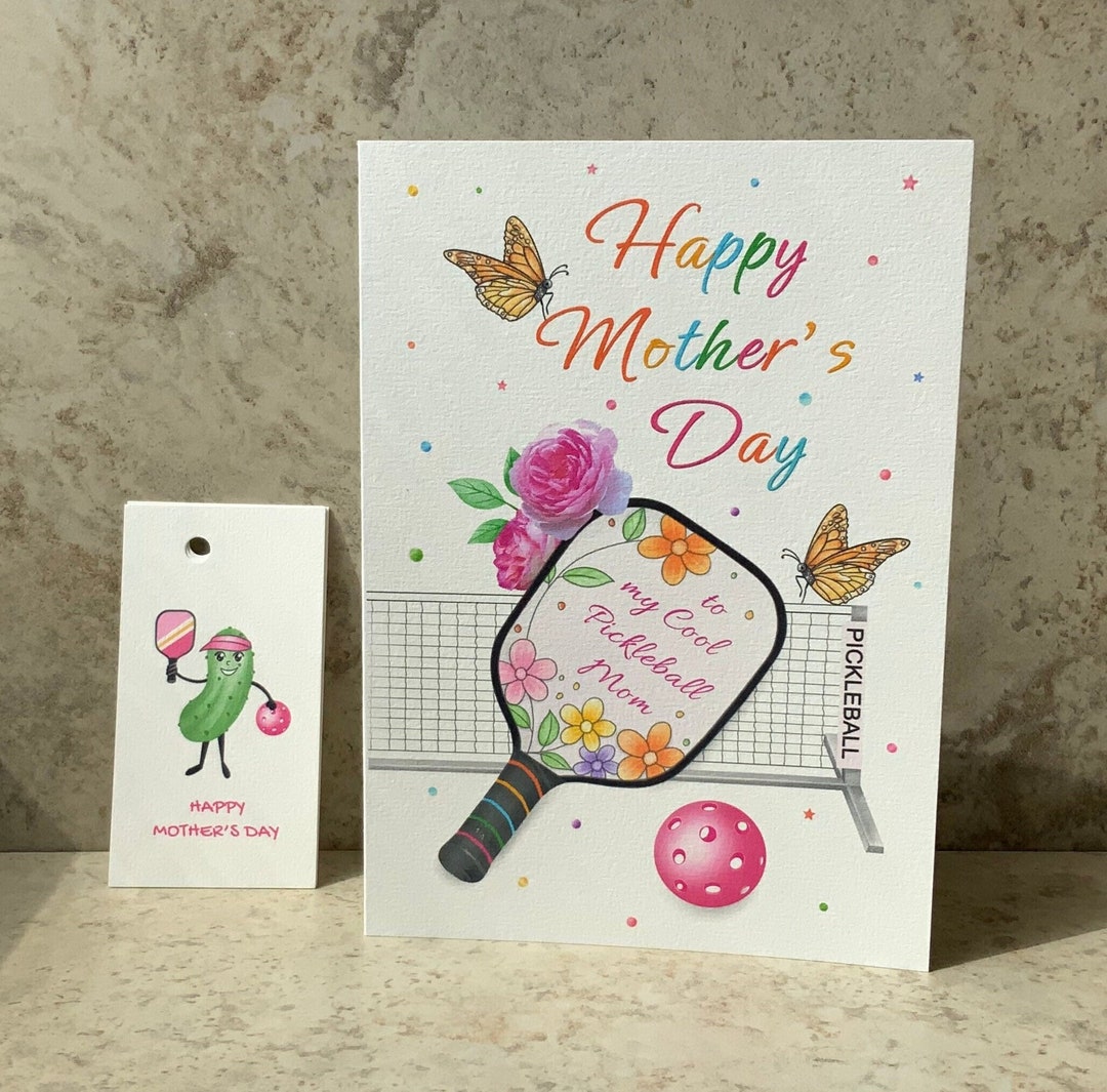 Pickleball Mothers Day Card Pickleball Mom Happy Mothers Etsy