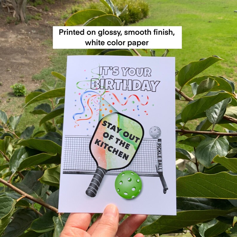 Pickleball Birthday Card Stay Out Of The Kitchen Personalize Etsy