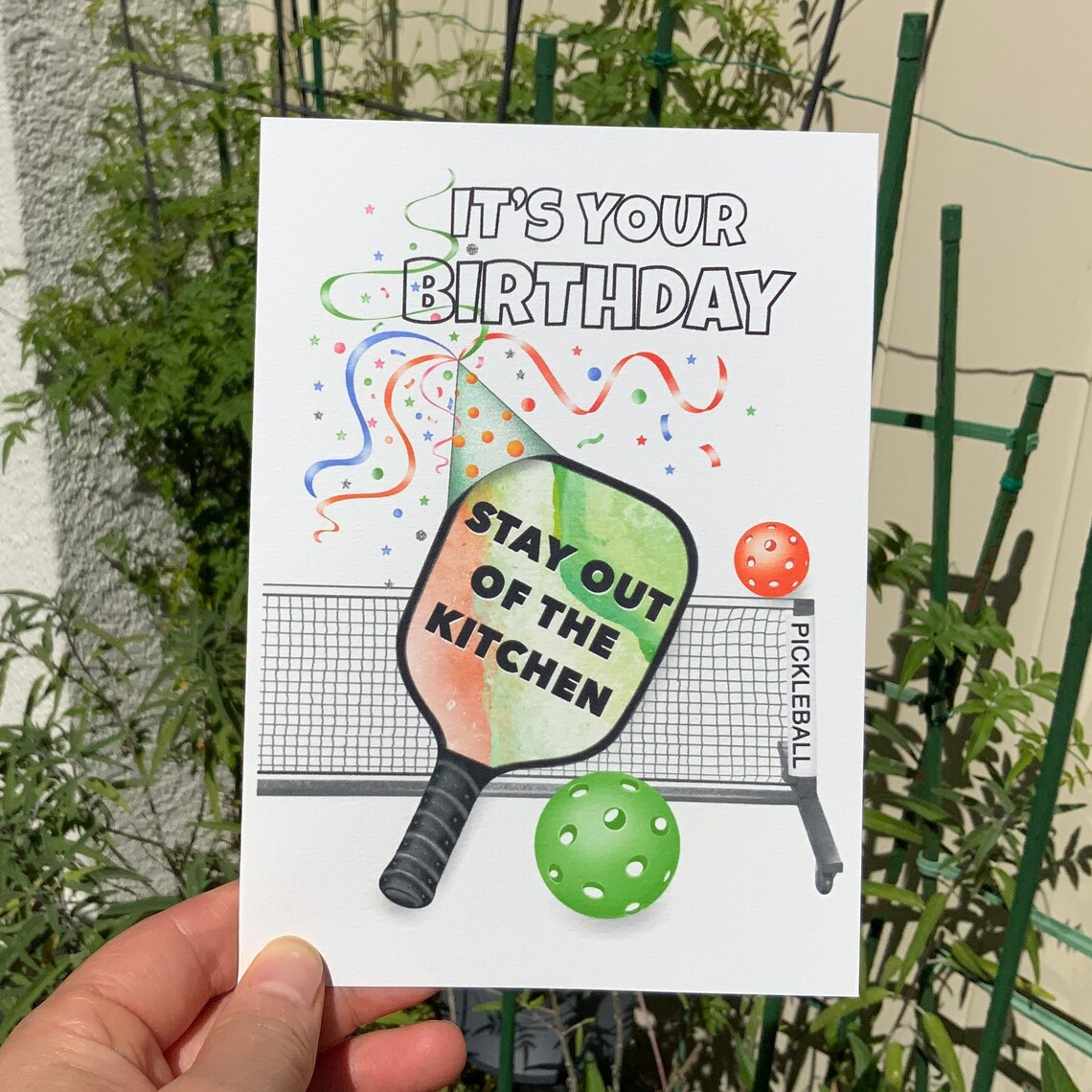 Pickleball Birthday Card Stay Out of the Kitchen Pickleball Etsy