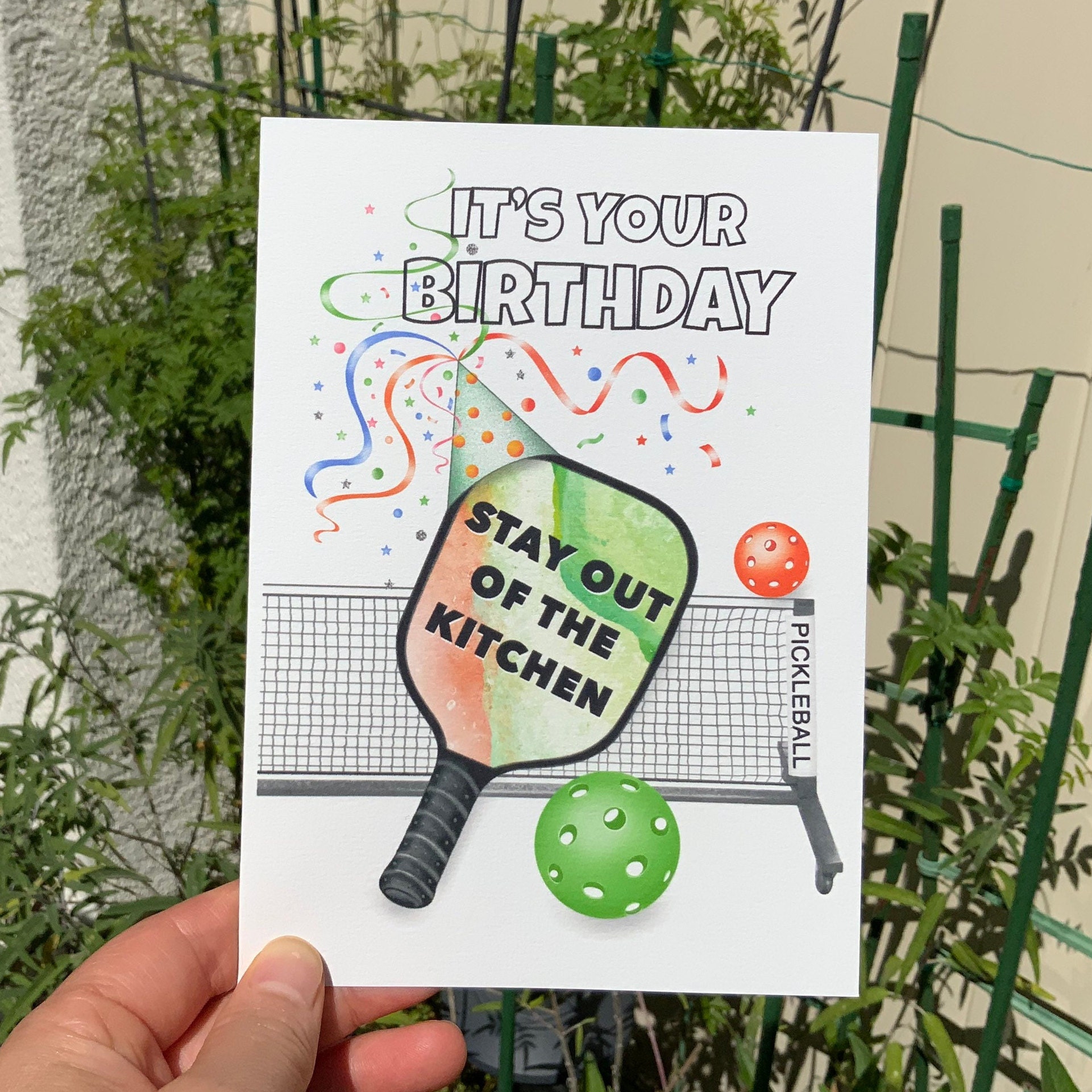 Pickleball Birthday Card Stay Out of the Kitchen Pickleball Etsy