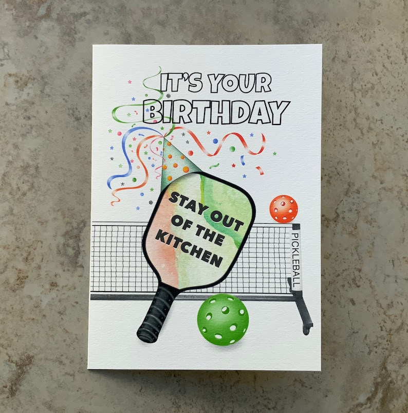 Pickleball Birthday Card Stay Out of the Kitchen Pickleball Etsy