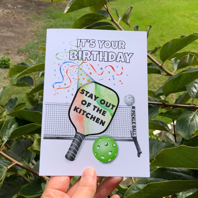 Pickleball Birthday Card Stay Out Of The Kitchen Personalize Etsy