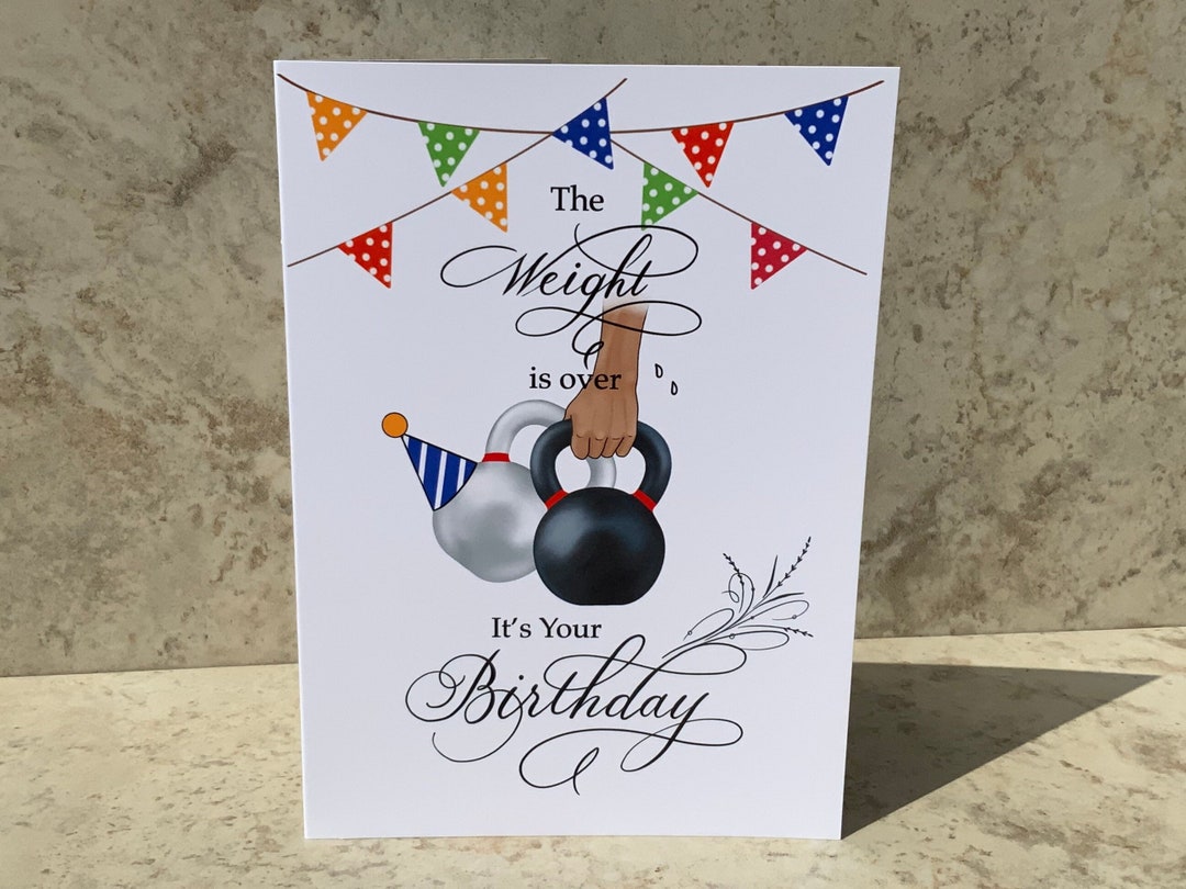 Kettlebell Birthday Card, Gym Buddy Birthday Card, Personalized Fitness Birthday Card, Workout