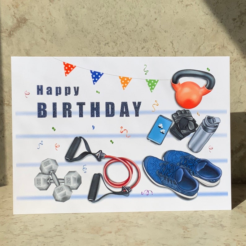 Gym Lovers Birthday Card, Crossfit Birthday Card, Weightlifting
