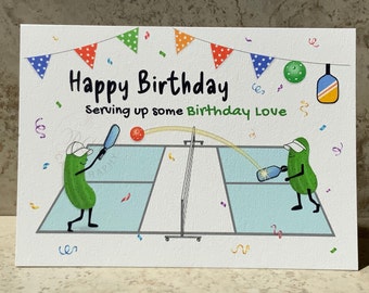 Pickleball Birthday Card, Pickleball Card, Funny Birthday Card,  Customizable Card, Pickleball Gift for Men, Pickleball Gift for Women, 5x7"