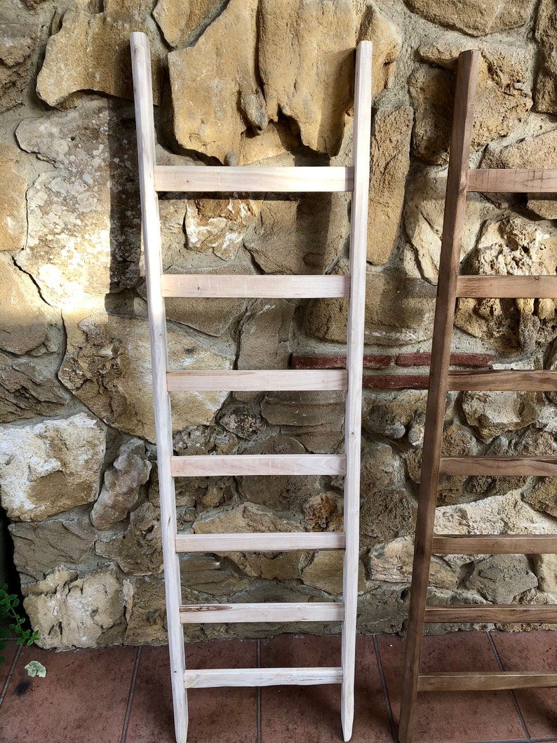 Ladder towelrack scale handmade wood chestnut Etsy