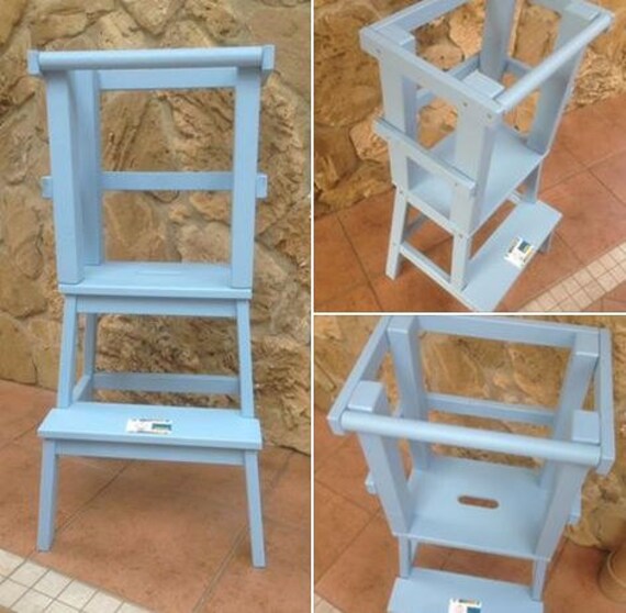 Learning Tower Montessori Tower Blue Etsy