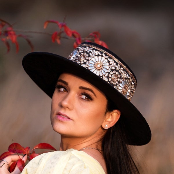 Wide Brim Boater Hat | Wide Brim Fedora | Wide Brim Hat Women | Hat For Women | Fedora Hat | Suede Hat | LILAC