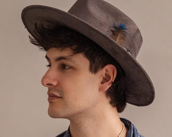 Vegan Suede Wide Brim Fedora: Unisex Boho Hat - CERESO
