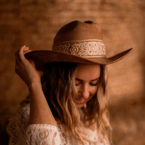 Cowboy Hat | Hat For Women Men | Fedora Western Hat | Cattleman hat | Vegan Suede Hat | SANTINI BOHO