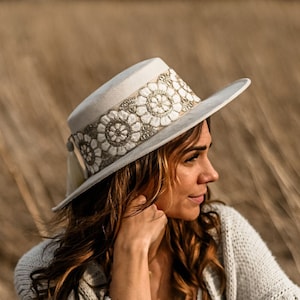 Wide Brim Boater Hat | Wide Brim Fedora | Wide Brim Hat Women | Hat For Women | Fedora Hat | Suede Hat | ROSEUM