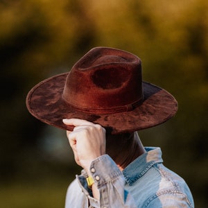 Wide Brim Fedora | Wide Brim Hat Women Men | Hat For Women Men | Fedora Hat | Suede Hat | LAVATERA