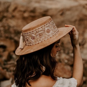 Wide Brim Boater Hat | Wide Brim Fedora | Wide Brim Hat Women | Hat For Women | Fedora Hat | Suede Hat | ROSE