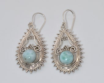 Boucle D'oreille Unique Faite Main - Ambre Et Argent Massif 925 - Style Pendante, Neuf Sans Emballage