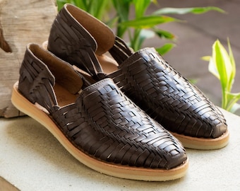 Sandalias Huarache Hombres, Sandalias Vintage Descalzas, Zapatos Hechos a Mano Hombres, Zapatos de Tendencia de Verano, Zapatos de Cuero Genuino / SALAK