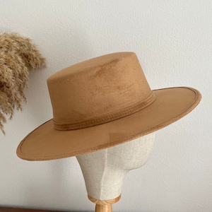 Wide Brim Boater Hat | Wide Brim Fedora | Wide Brim Hat Women | Hat For Women | Fedora Hat | Suede Hat | DALIA