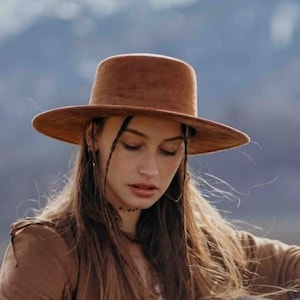 Schippershoed met brede rand | Fedora met brede rand | Hoed met brede rand dames heren | Hoed voor dames heren | Fedora-hoed | Suède hoed | ABELIA