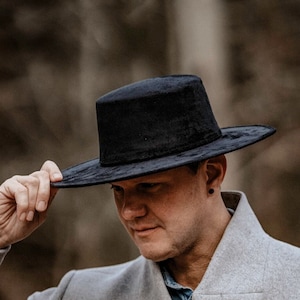 Wide Brim Boater Hat | Wide Brim Fedora | Wide Brim Hat Men | Hat For Men | Fedora Hat | Suede Hat | GAURA II