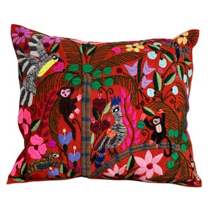 Pillowcase handmade, Mexican pillow cover, Boho pillow cover, Decorative cushion, Pillow case flowers