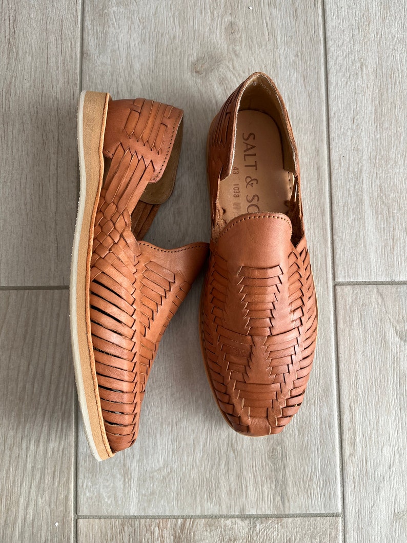 Huarache Sandals Men, Handmade Leather Men's Sandals, Leather Flip-Flops, Summer Shoes, Leather Flat Shoes RAMBUTAN image 8