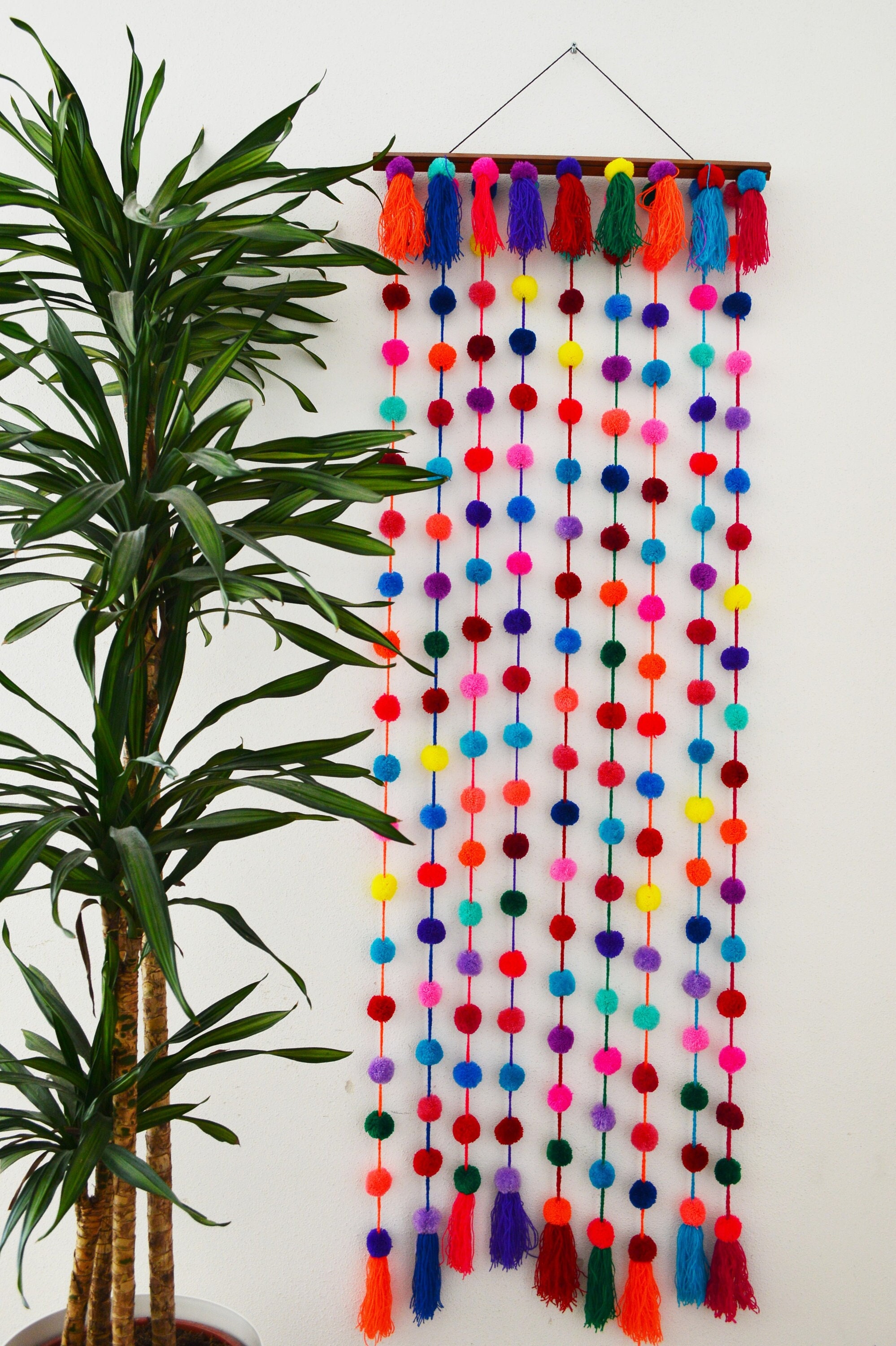 Pom pom garland Mexican, Pom pom garland, Pom pom garland boho, Multicolor pom pom, Pompom