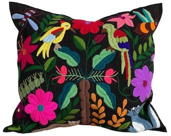 Mexican pillow cover, Handmade pillow cover, Colorful decorative pillow cover