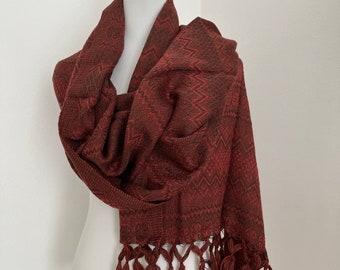 Pashmina Schawl Mexican Rebozo Scarf Handwoven Baby Carrier Boho Style | Pashmina in Terracota