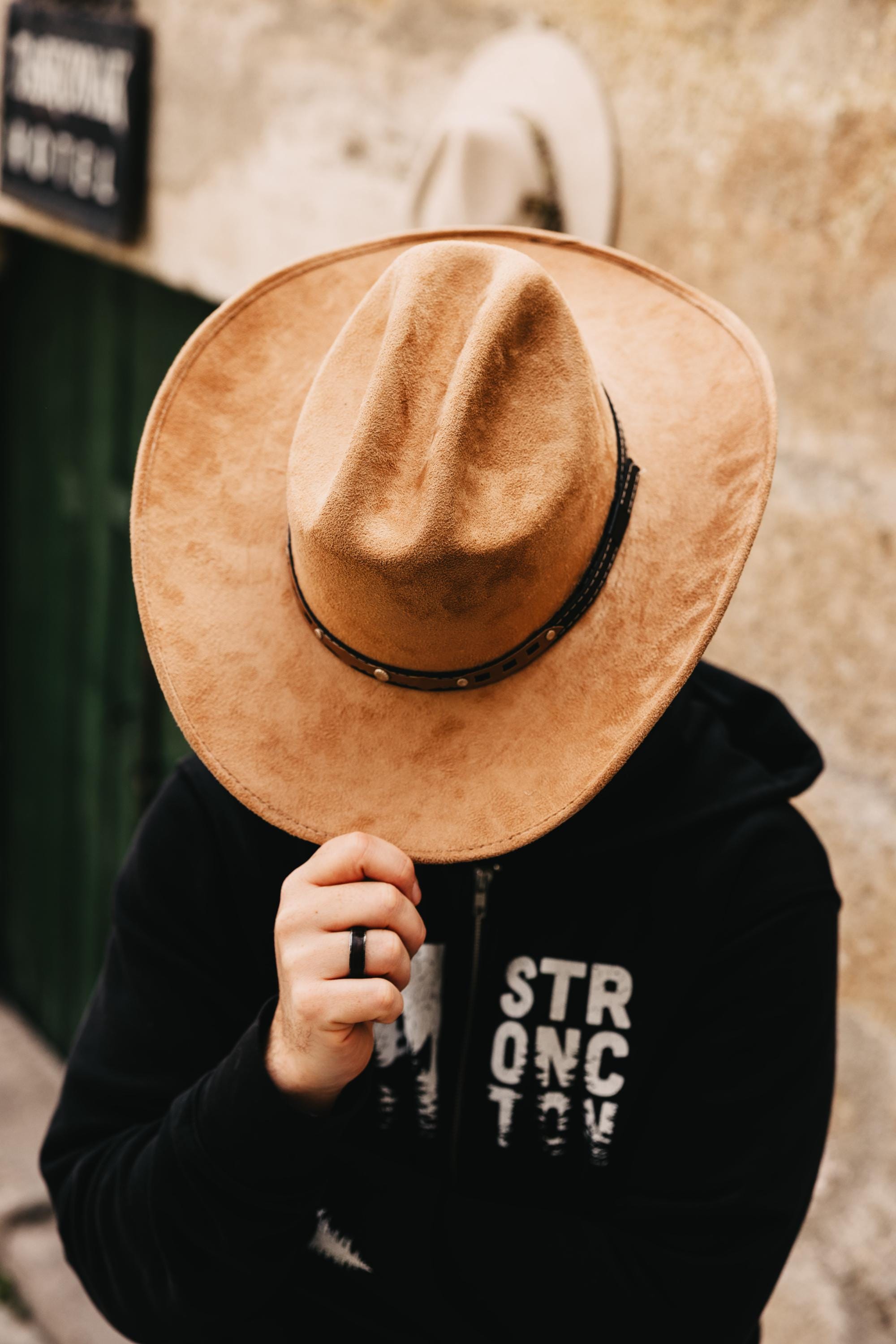 Eclectic brown boho bohemian suede fedora M Design Your Own Custom Western Boho Hat Bar Wide Brim Fedora  main image 3