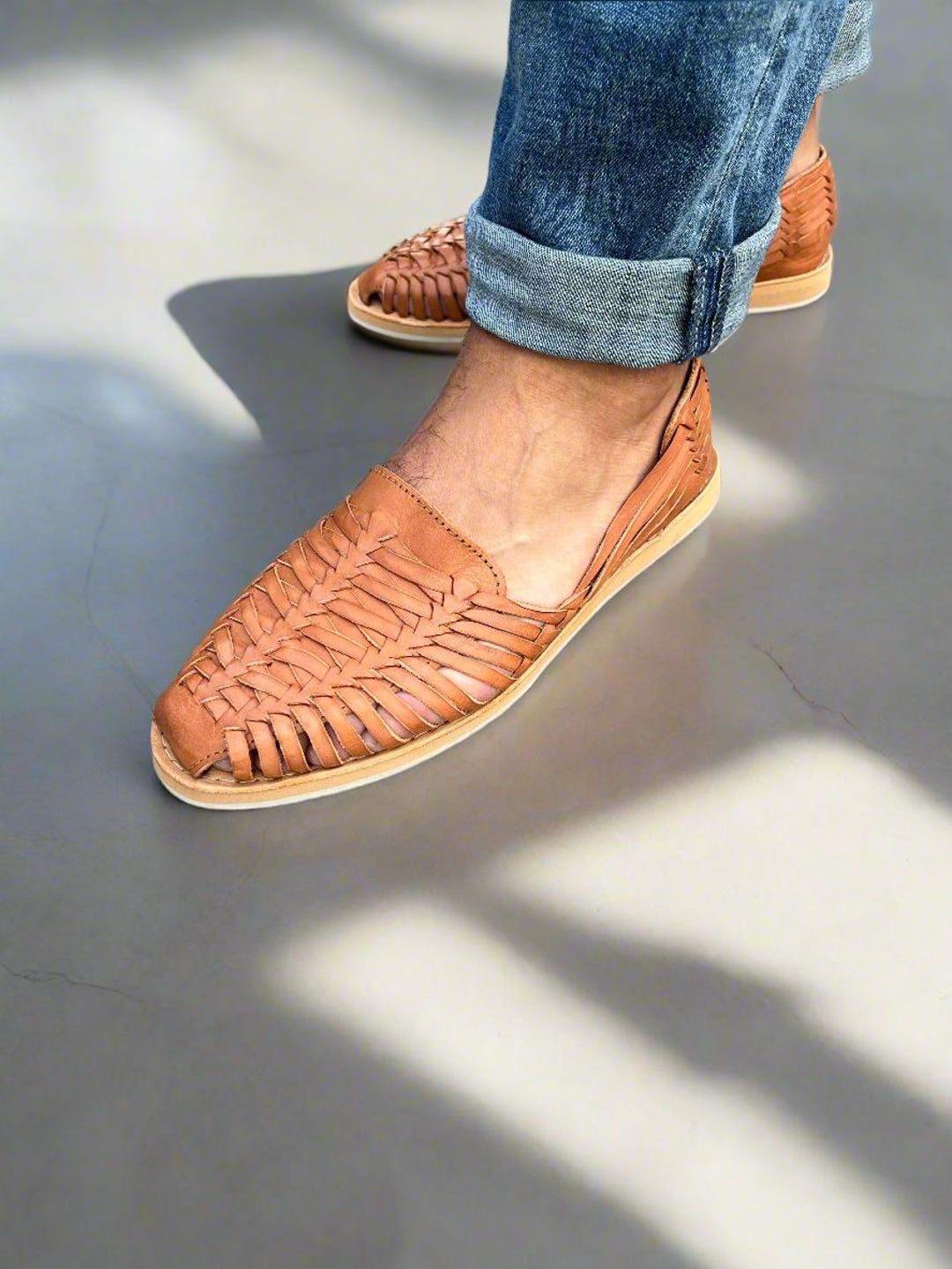 Huarache Sandals Men, Handmade Leather Men's Sandals