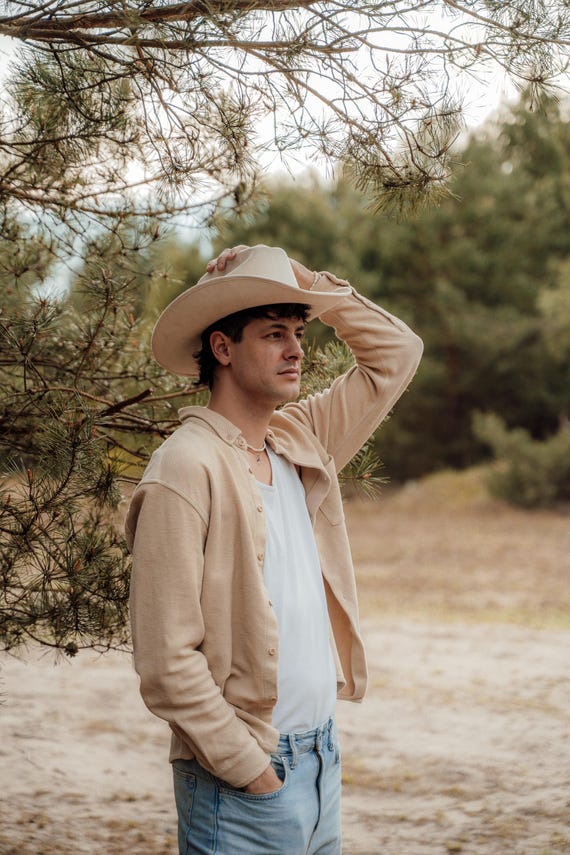 Vegan Suede Cowboy Hat | Western Fedora, Cattleman Style  display picture 3